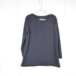 Soft Surroundings Shirt Womens SZ L Long Sleeve Boat Neck Casual Normcore Cozy